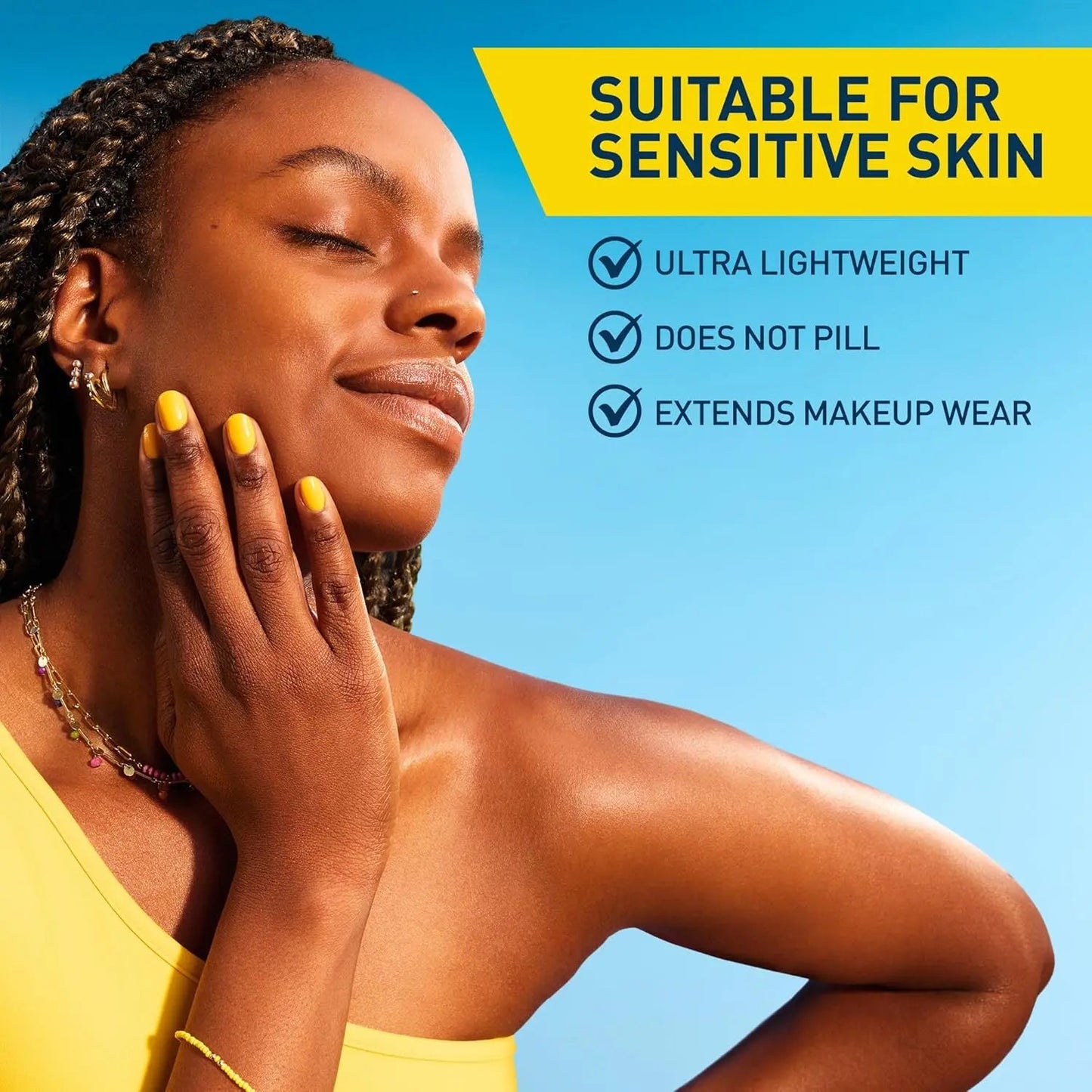 CeraVe SPF 50 Mineral Sunscreen for Face, Sensitive Skin, 48ml - Antiaging Cosmetics