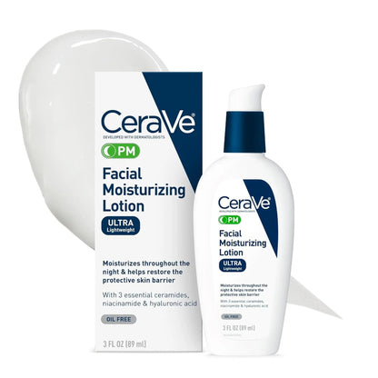 CeraVe PM - Facial Moisturizing Lotion, with Hyaluronic Acid and Niacinamide - 89ml - Antiaging Cosmetics
