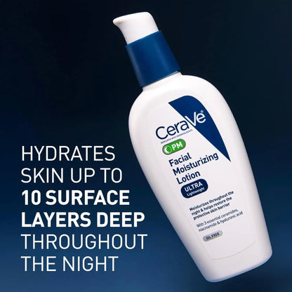 CeraVe PM - Facial Moisturizing Lotion, with Hyaluronic Acid and Niacinamide - 89ml - Antiaging Cosmetics