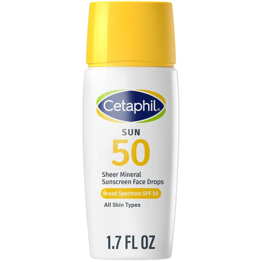 Cetaphil Mineral Sunscreen for Face SPF 50, Sensitive Skin Protection, Unscented - Antiaging Cosmetics