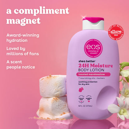 EOS Shea Better Body Lotion Toasted Marshmallow scent.473ml EOS