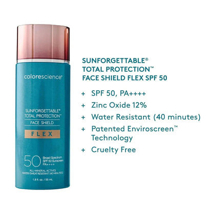 COLORESCIENCE - SUNFORGETTABLE Face Shield SPF50 FLEX MINERAL - 55gr - Antiaging Cosmetics
