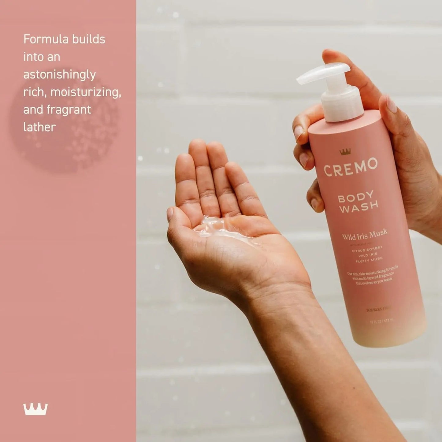 Cremo body wash ,Wild Iris Musk Skin Moisturizing , for Women, 473ml - Antiaging Cosmetics