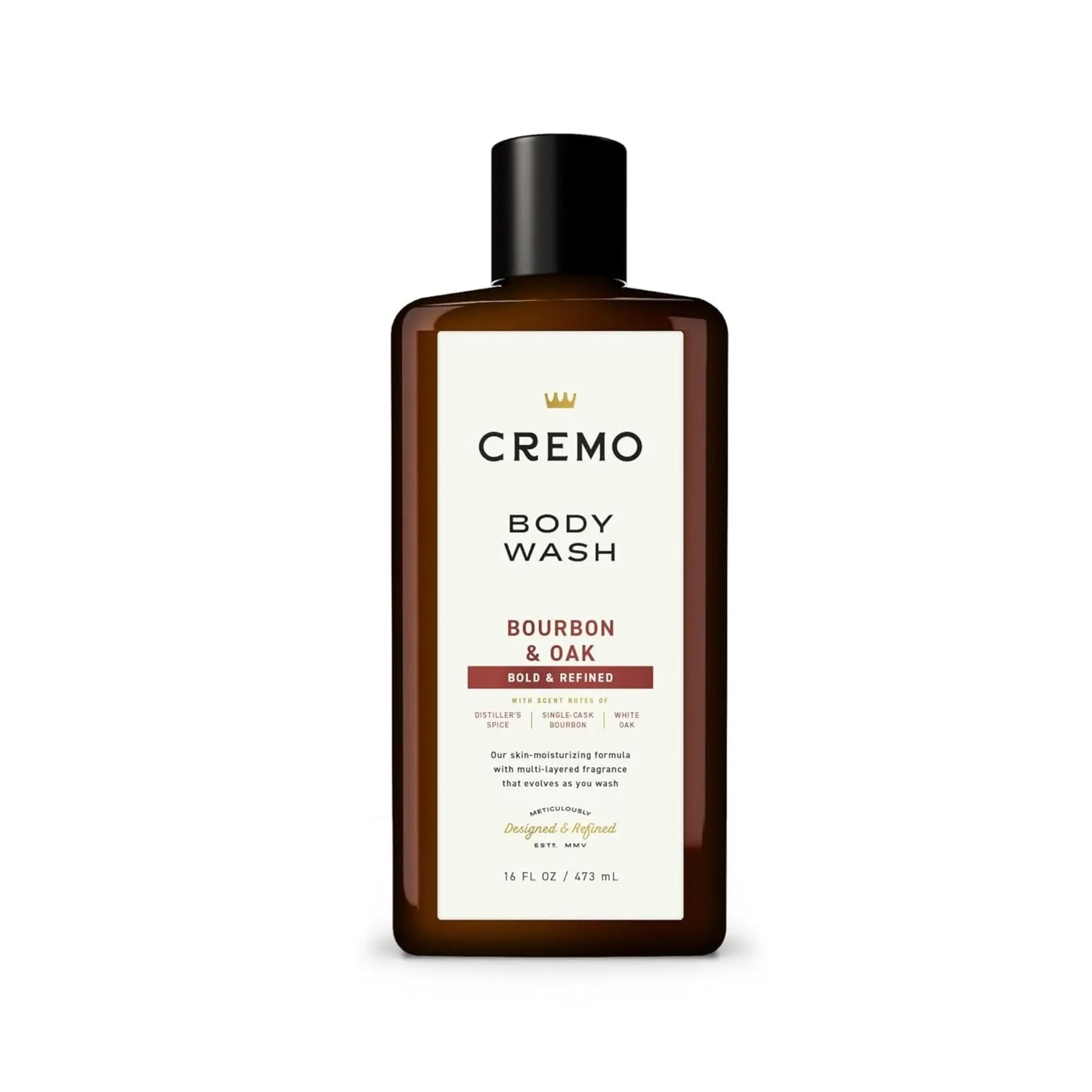 CREMO Bourbon and Oak body wash - 473ml - Antiaging Cosmetics