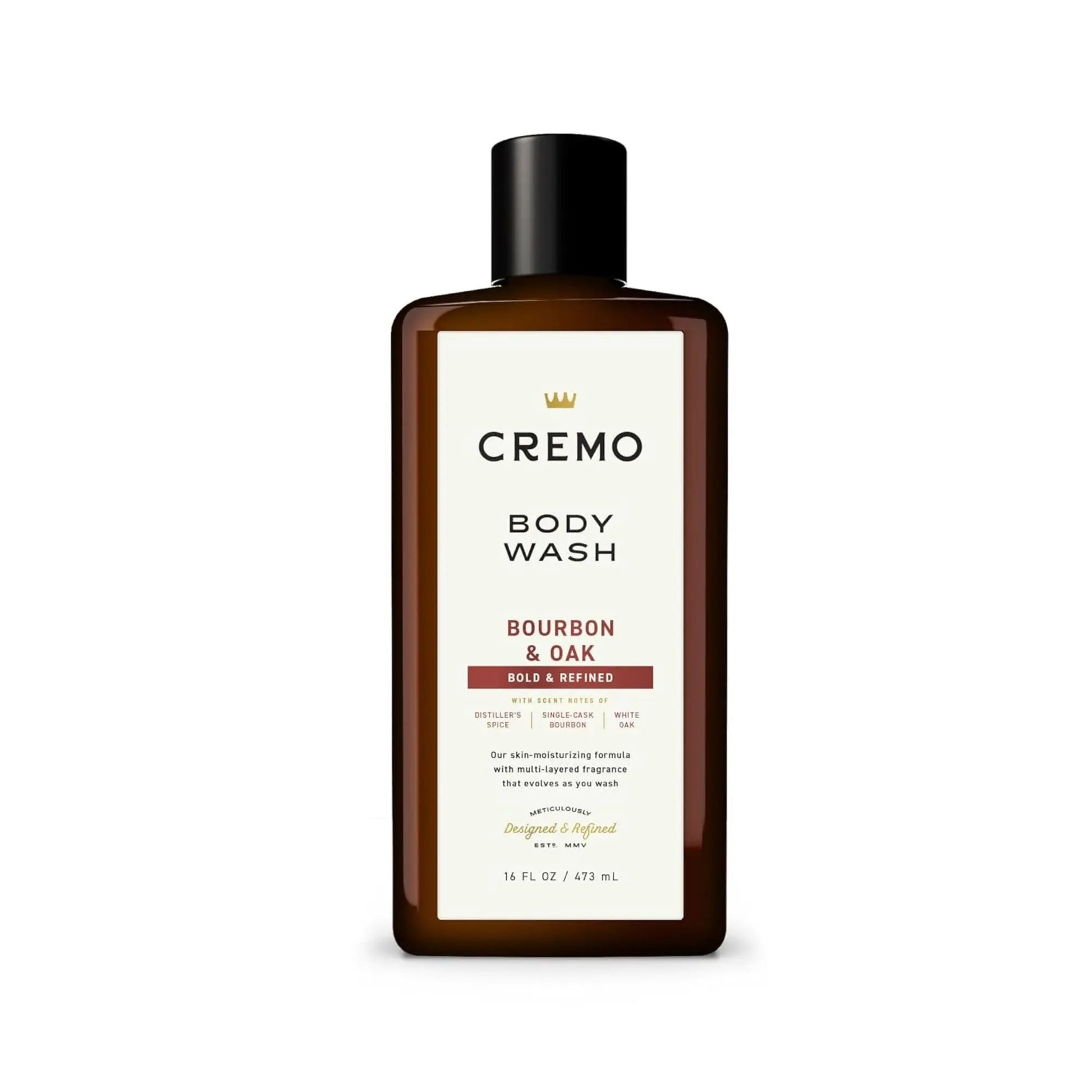CREMO Bourbon and Oak body wash - 473ml - Antiaging Cosmetics