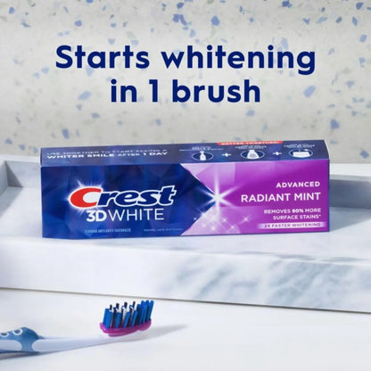Crest 3D White Advanced Teeth Whitening Toothpaste, Radiant Mint, Artic Fresh ,93gr - Antiaging Cosmetics