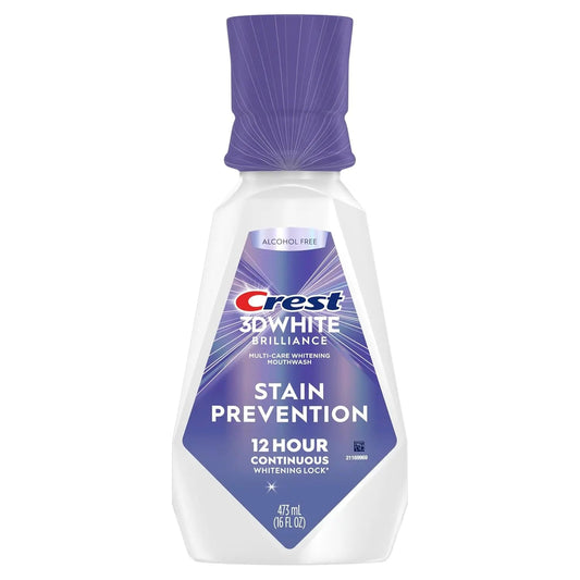 Crest 3D White Brilliance Stain Prevention Mouthwash Rinse - 473 mL - Antiaging Cosmetics
