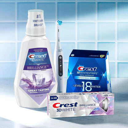 Crest Mouthwash/Mouth Rinse, 3D White Brilliance Whitening, Alcohol Free, Clean Mint - 1L - Antiaging Cosmetics