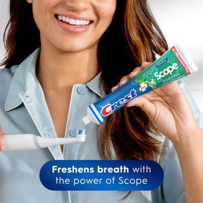 Crest Scope Whitening Toothpaste Pack of 3 Fluoride Fresh Breath Anticavity Mint 459g - Antiaging Cosmetics