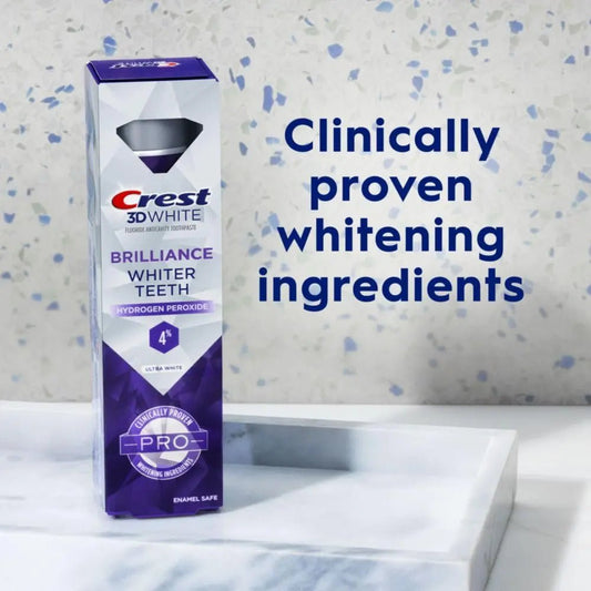 CREST Toothpaste 3D White Brilliance with 4% Hydrogen Peroxide 107gr - Antiaging Cosmetics
