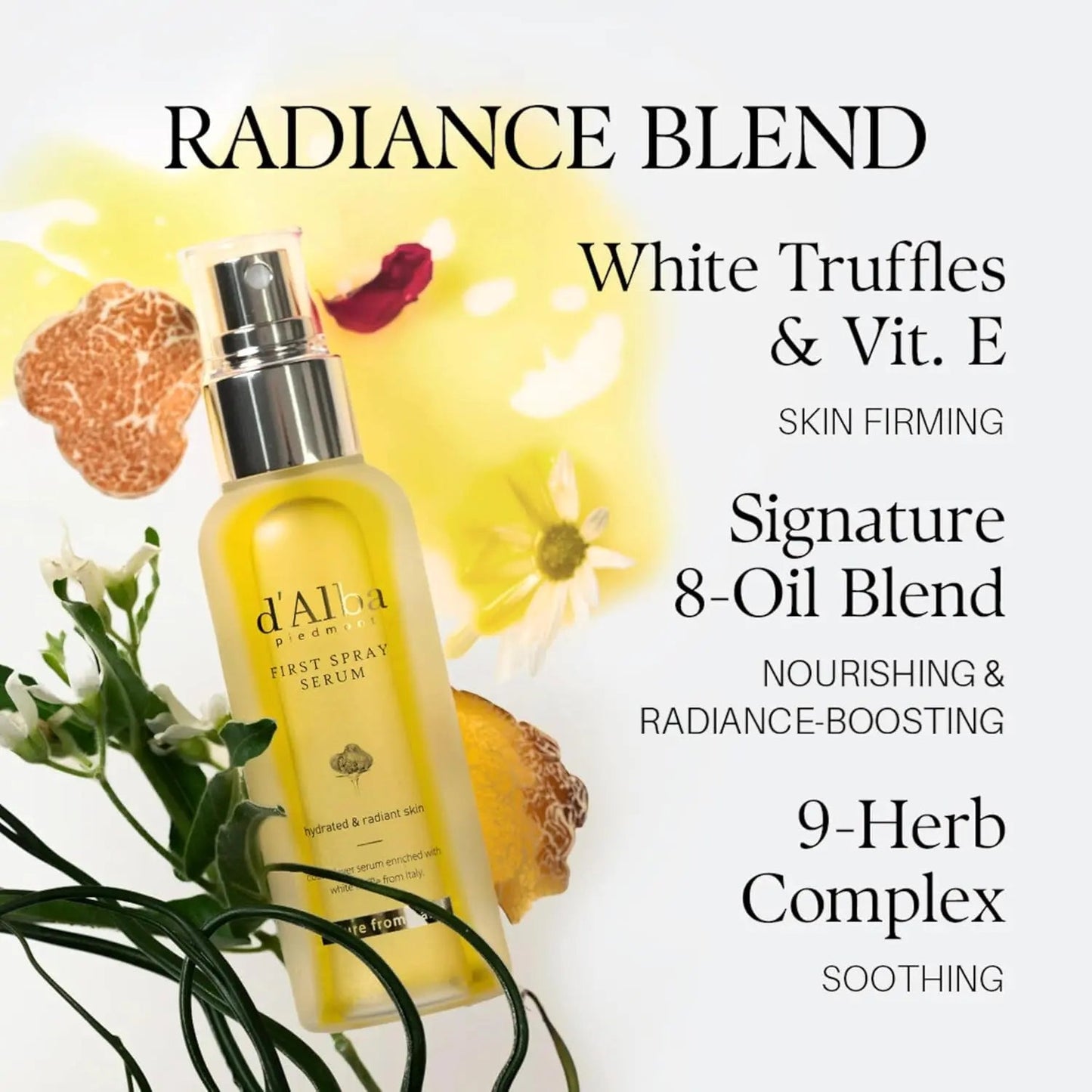 d’Alba White Truffle First Spray Serum 100ml – Hydrating Glow Face Mist - Antiaging Cosmetics