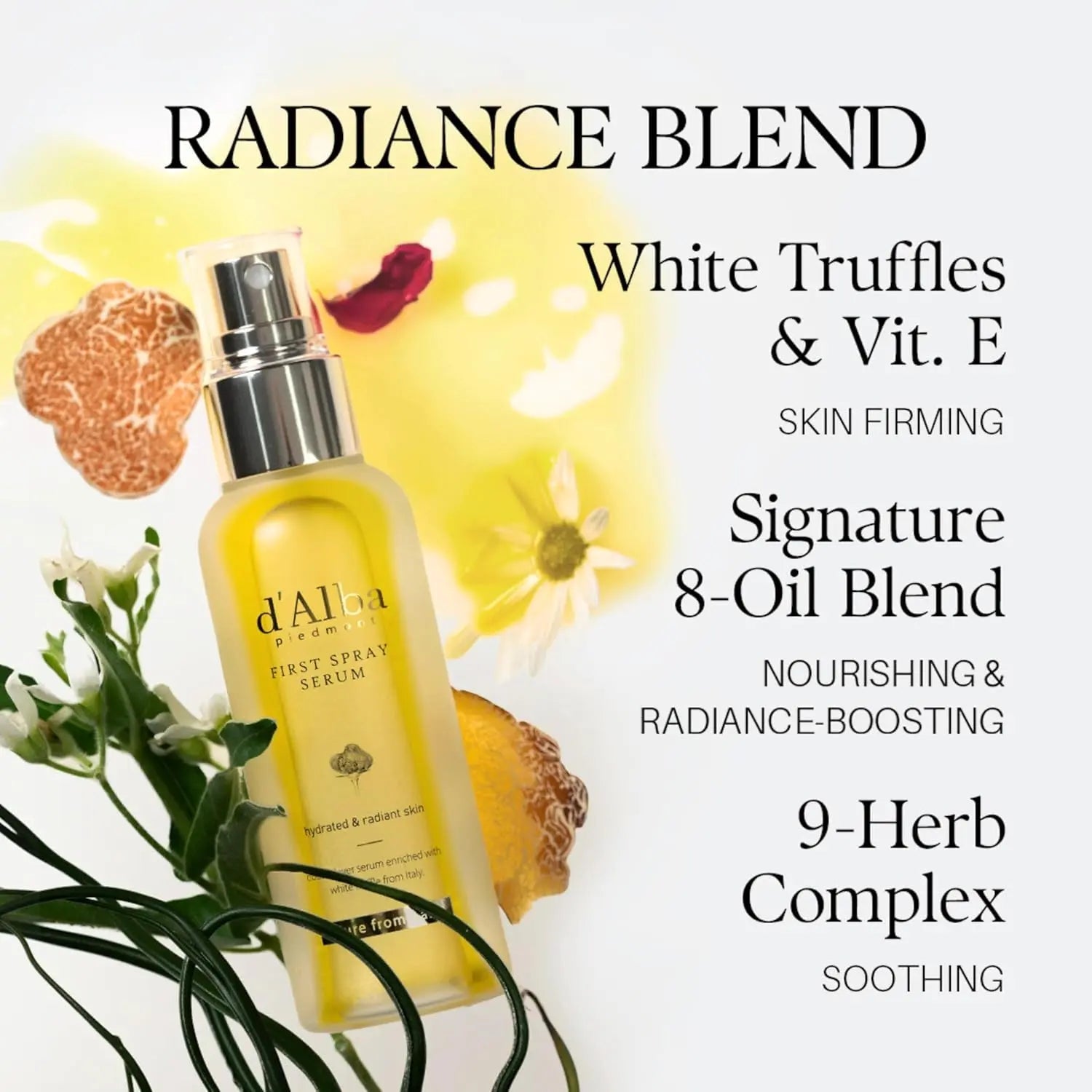 d’Alba White Truffle First Spray Serum 100ml – Hydrating Glow Face Mist - Antiaging Cosmetics