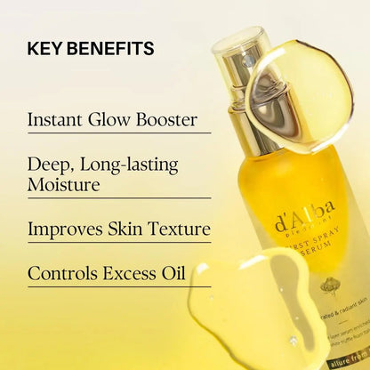 d’Alba White Truffle First Spray Serum 100ml – Hydrating Glow Face Mist - Antiaging Cosmetics
