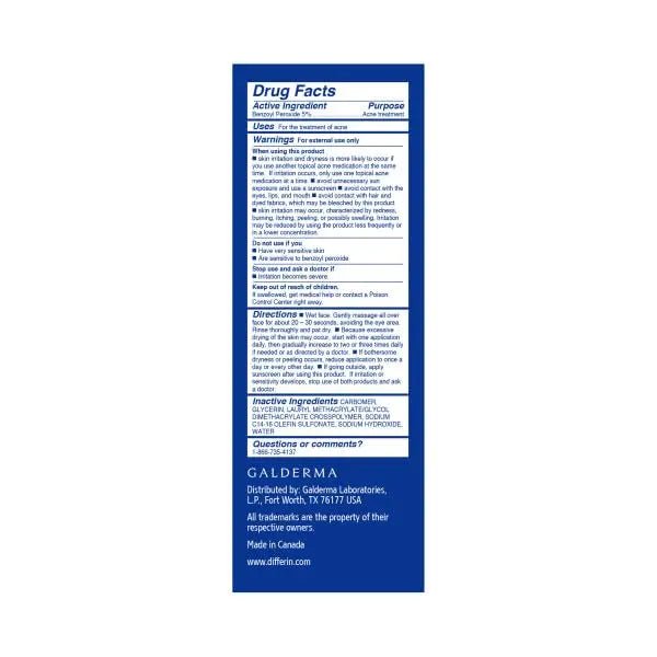 DIFFERIN - Acne Treatment Deep Cleanser Benzoyl peroxide 5% - 118ml - Antiaging Cosmetics
