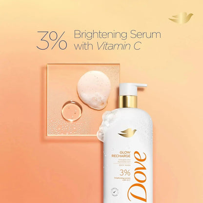 Dove Body Wash, Serum ,Glow Recharge with brightening Vitamin C Serum - 18.5 Fl Oz (547ml) - Antiaging Cosmetics