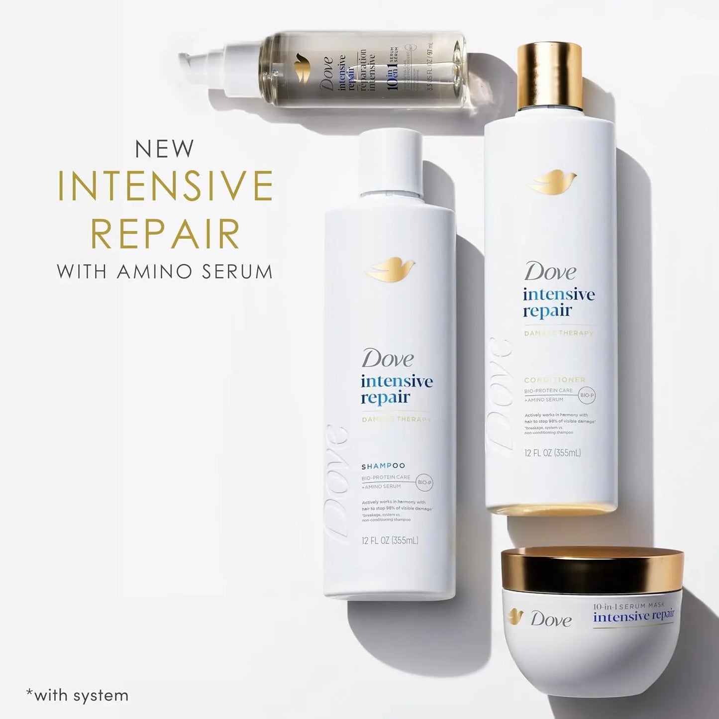Dove Intensive Repair Serum for Damaged Hair – Bio - Protein Care Hair Repair Serum, Shine & Smoothness, 97ml - Antiaging Cosmetics