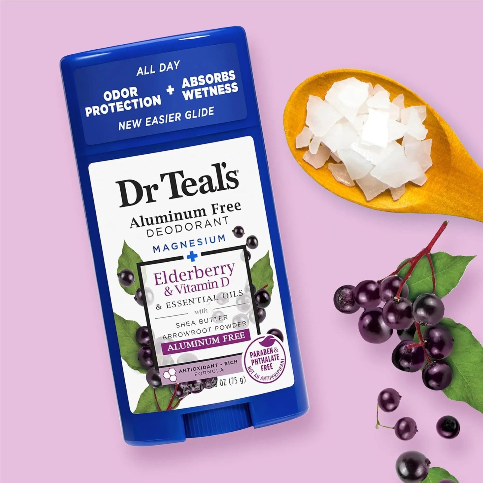 Dr Teal's Aluminum Free Deodorant with Magnesium and Elderberry - Antiaging Cosmetics