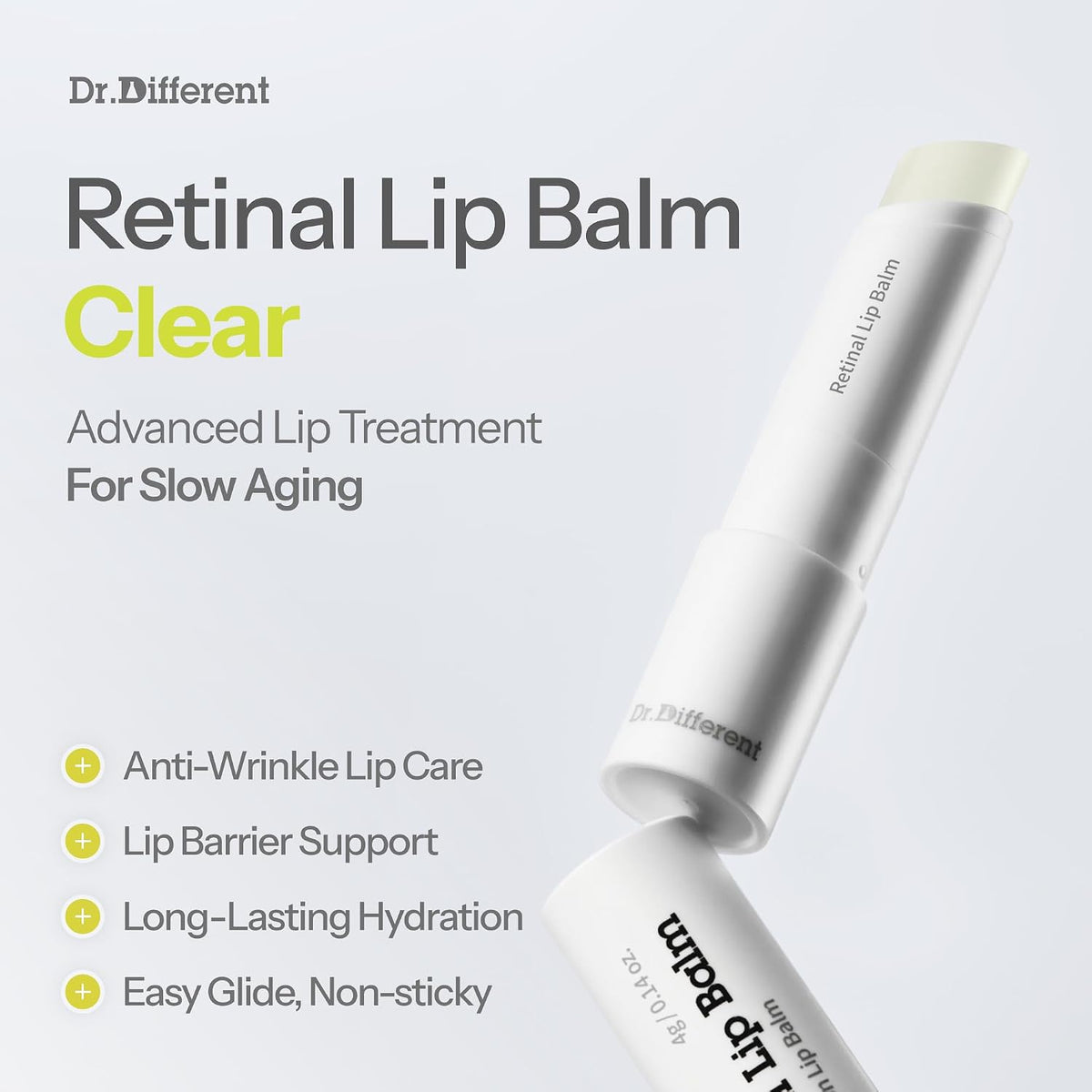 Dr.Different Retinal Lip Balm Clear – Peptide Lip Care, 4 g - Antiaging Cosmetics