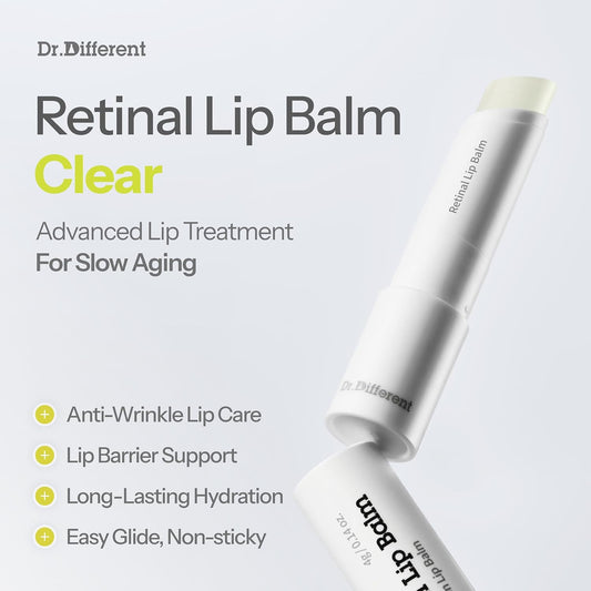 Dr.Different Retinal Lip Balm Clear – Peptide Lip Care, 4 g - Antiaging Cosmetics