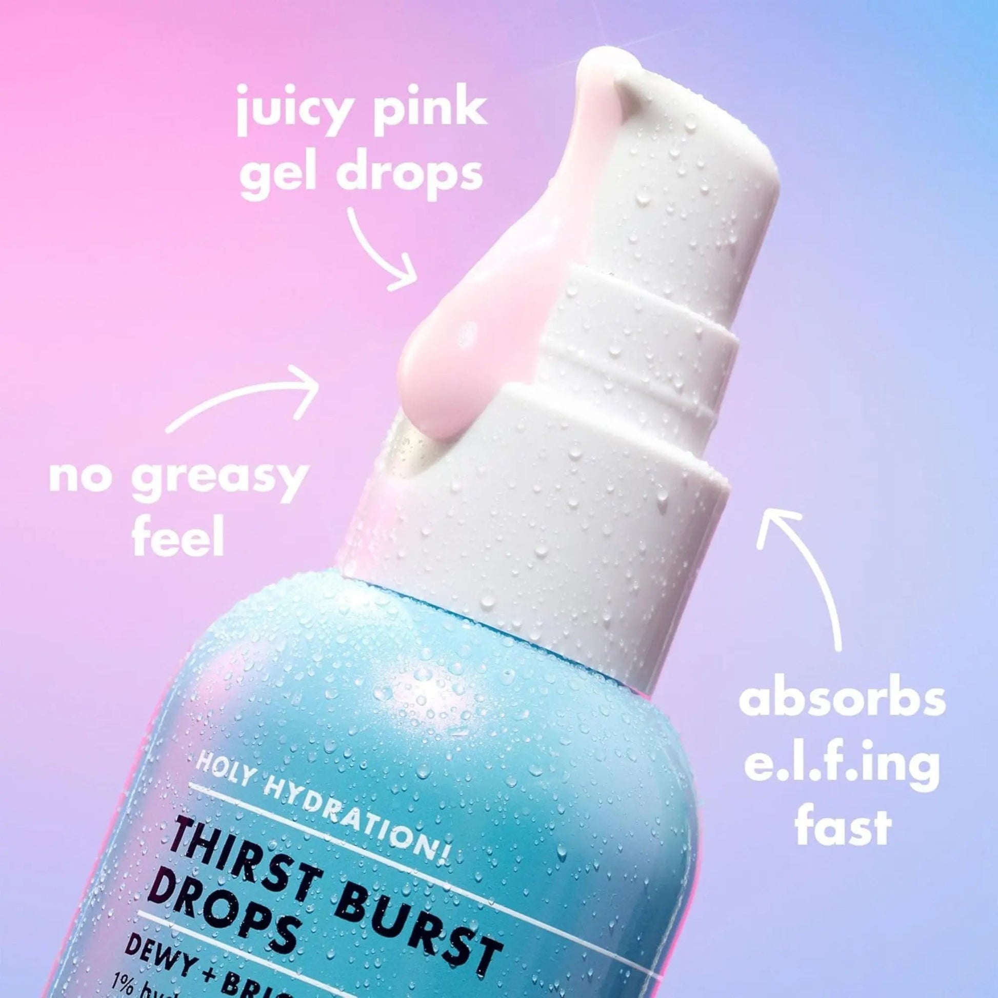 ELF Holy Hydration! Thirst Burst Drops , dewy and brightening, with hibiscus and niacinamide - 30ml - Antiaging Cosmetics