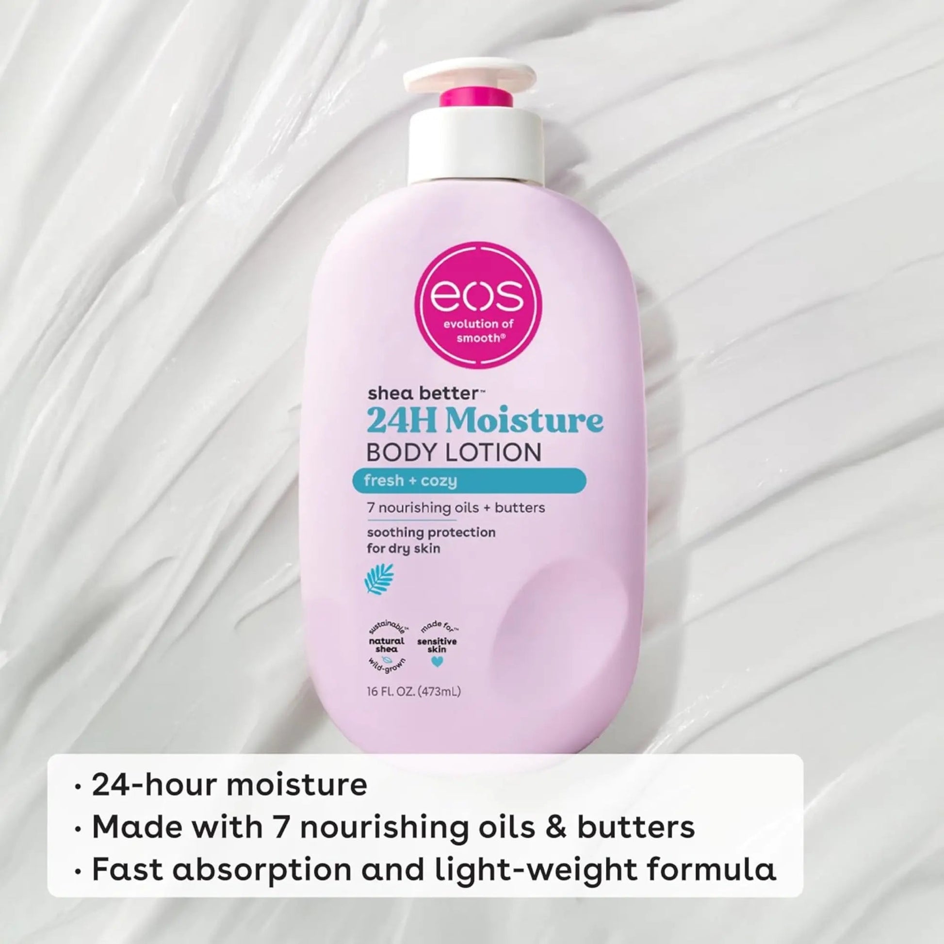 EOS - Shea Better™, 24H Moisture Body Lotion, Fresh & Cozy - 16 fl oz (473 ml) - Antiaging Cosmetics