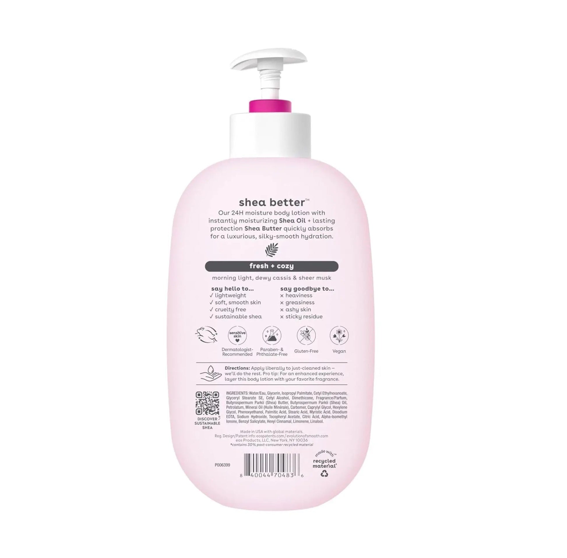 EOS - Shea Better™, 24H Moisture Body Lotion, Fresh & Cozy - 16 fl oz (473 ml) - Antiaging Cosmetics