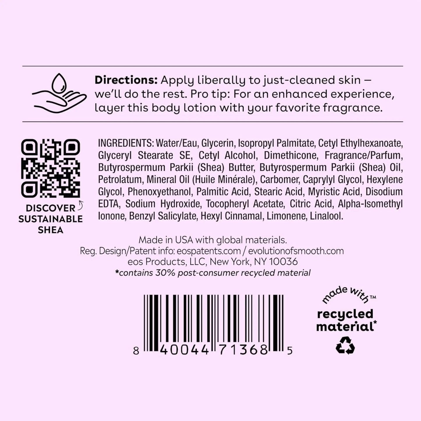 EOS - Shea Better™, 24H Moisture Body Lotion, Fresh & Cozy - 16 fl oz (473 ml) - Antiaging Cosmetics