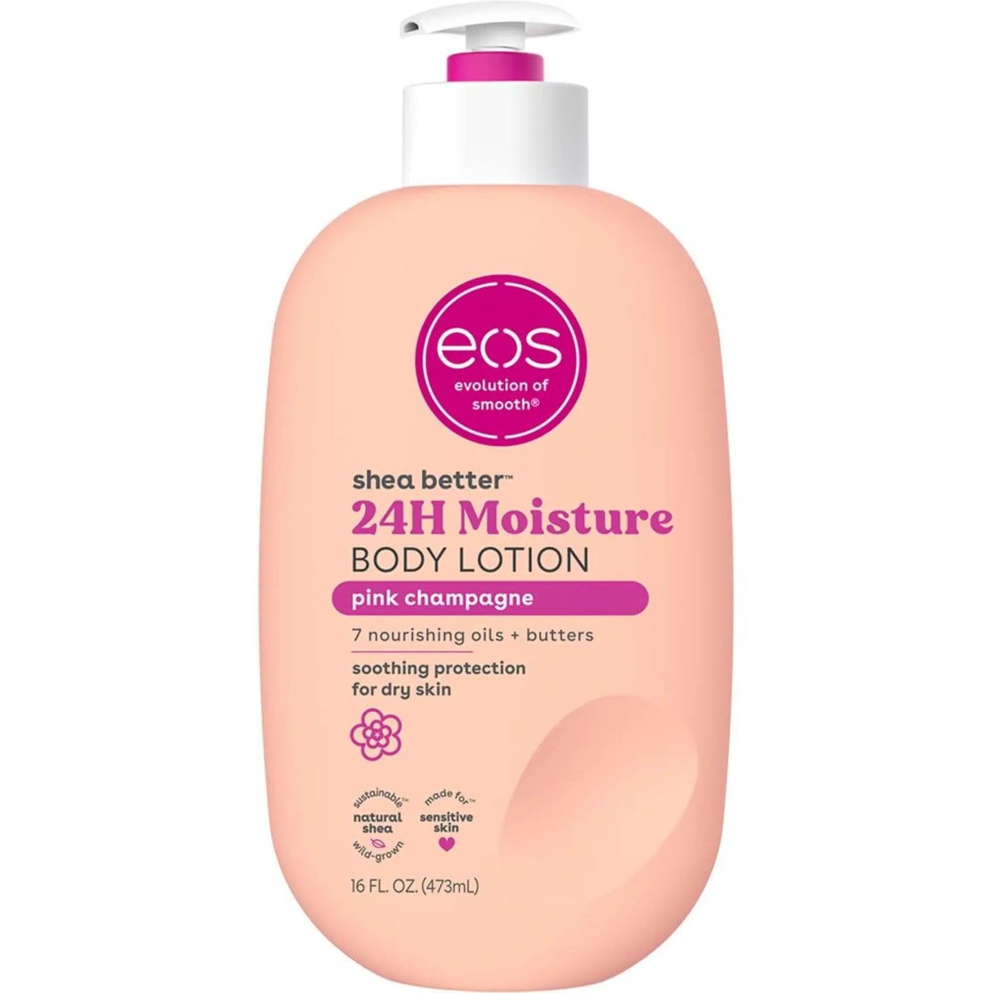 EOS - Shea Better™, 24H Moisture Body Lotion, Pink Champagne - 16 fl oz (473 ml) - Antiaging Cosmetics
