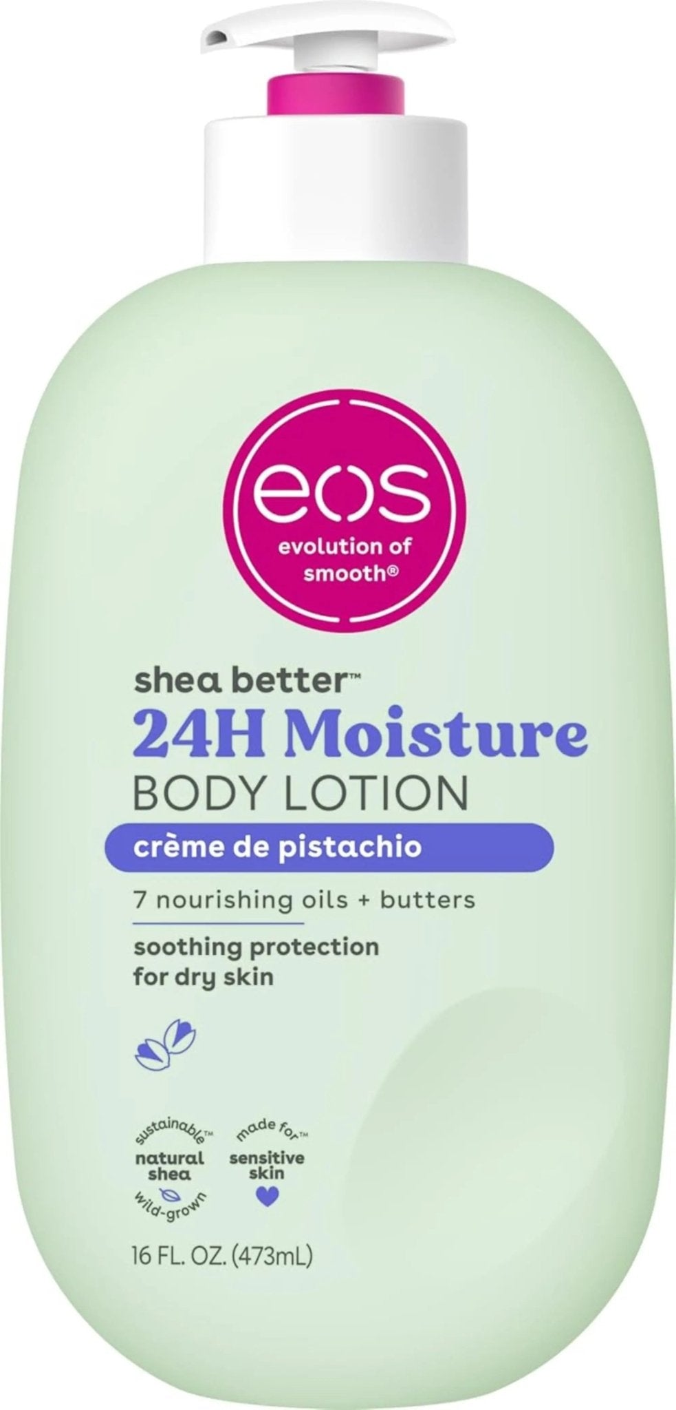 EOS - Shea Better™, 24H Moisture Body Lotion, Pistachio - 16 fl oz (473 ml) - Antiaging Cosmetics