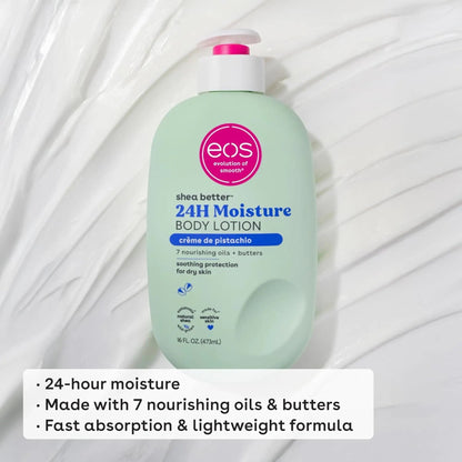EOS - Shea Better™, 24H Moisture Body Lotion, Pistachio - 16 fl oz (473 ml) - Antiaging Cosmetics
