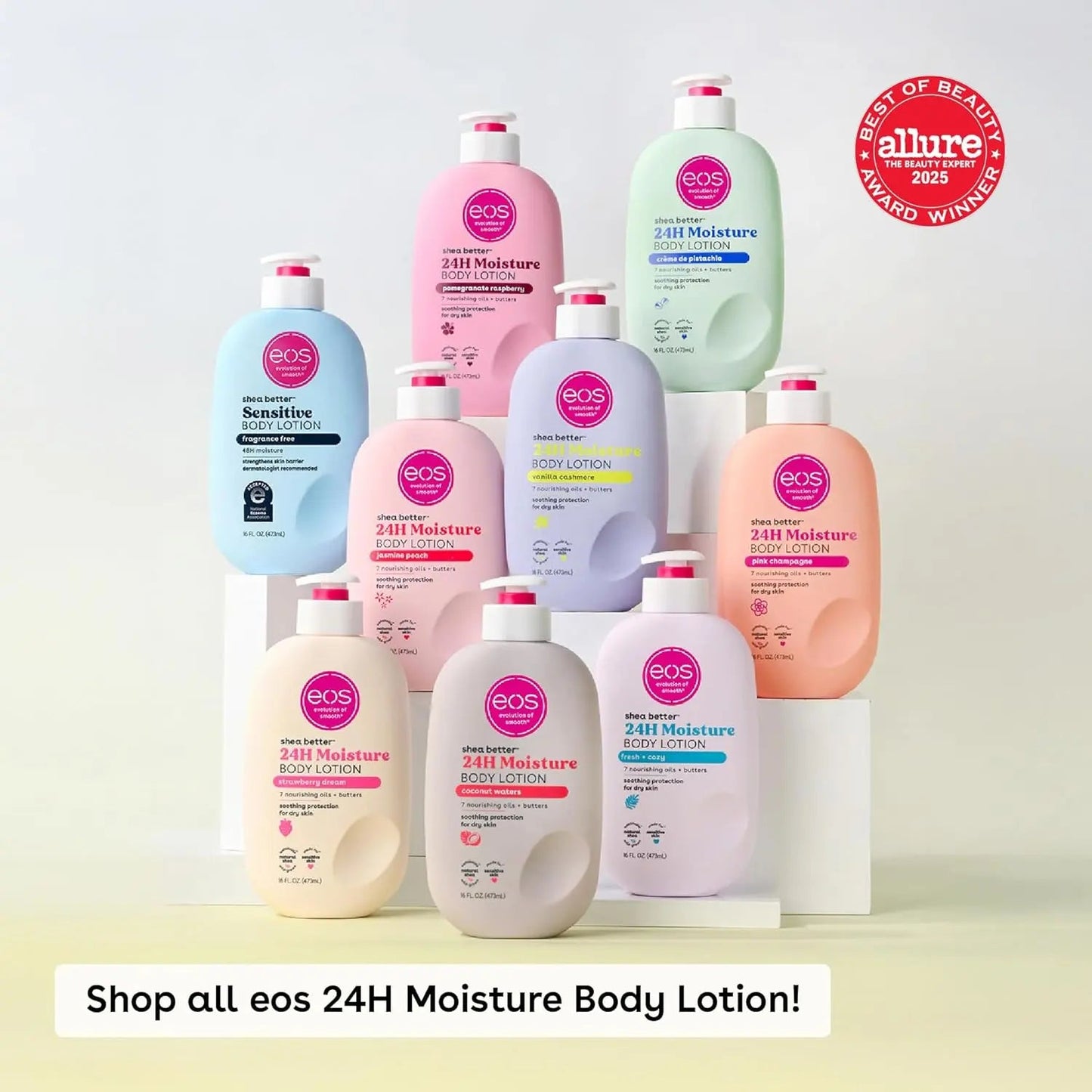 EOS, Shea Better Body Lotion, Strawberry Dream, 24 - Hour Moisture, 473ml - Antiaging Cosmetics