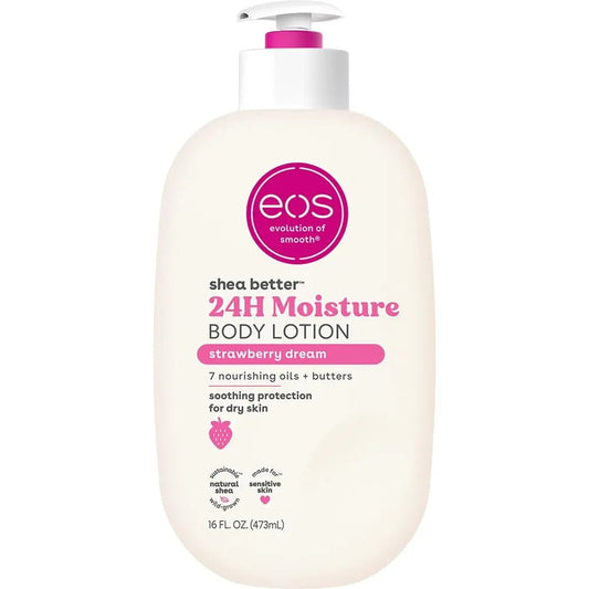 EOS, Shea Better Body Lotion, Strawberry Dream, 24 - Hour Moisture, 473ml - Antiaging Cosmetics