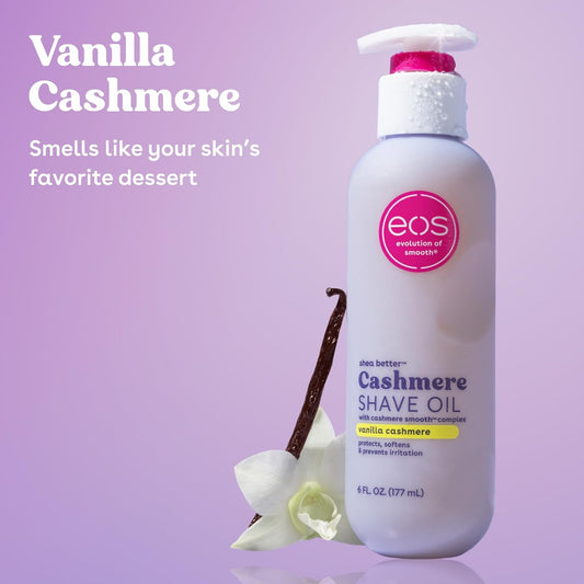 Vanilla Cashmere Shave Oil - Moisturizing Shea Butter & Glycerin - Prevents Razor Burn, Vegan Body Care - Antiaging Cosmetics