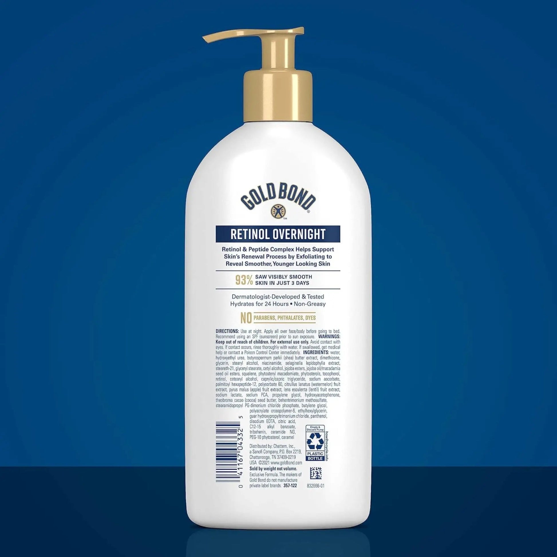 Gold Bond - Age Renew Retinol Overnight Body & Face Lotion Retinol& Peptide - 13oz (368gr) - Antiaging Cosmetics