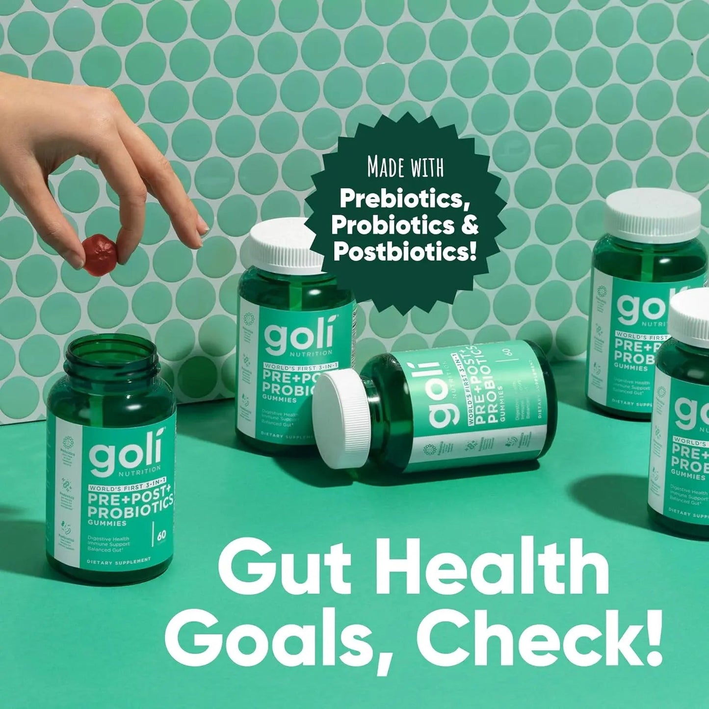 Goli 3 - in - 1 Pre Pro Postbiotic formula Pre Pro Postbiotic 60 Gummies - Antiaging Cosmetics