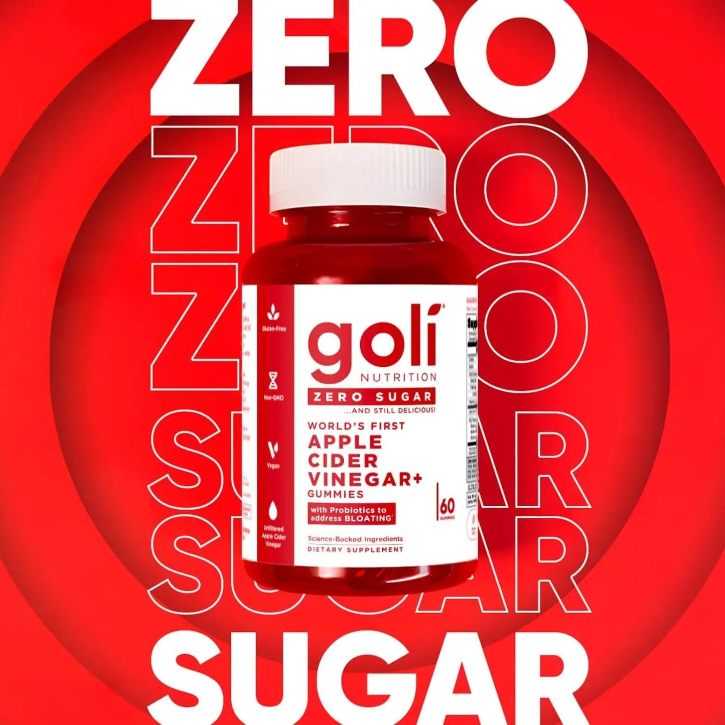 Goli Apple Cider Vinegar Gummies 60 Gummies - Antiaging Cosmetics