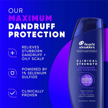 Head and Shoulders, Clinical Strength ,Advanced Oil Control, Dandruff Shampoo, 13.5 fl oz (400ml) - Antiaging Cosmetics