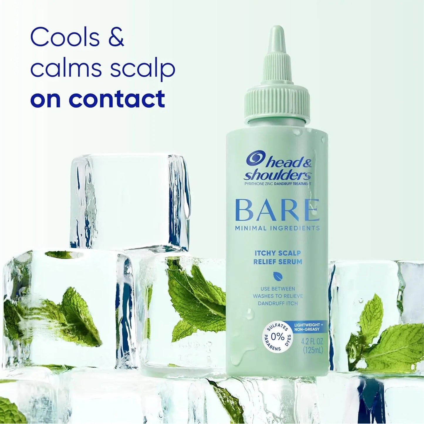 Head & Shoulders Bare Scalp Relief Serum 125ml – Anti - Dandruff Itch Relief, Zinc Pyrithione, Cooling Treatment - Antiaging Cosmetics