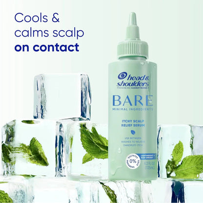 Head & Shoulders Bare Scalp Relief Serum 125ml – Anti - Dandruff Itch Relief, Zinc Pyrithione, Cooling Treatment - Antiaging Cosmetics