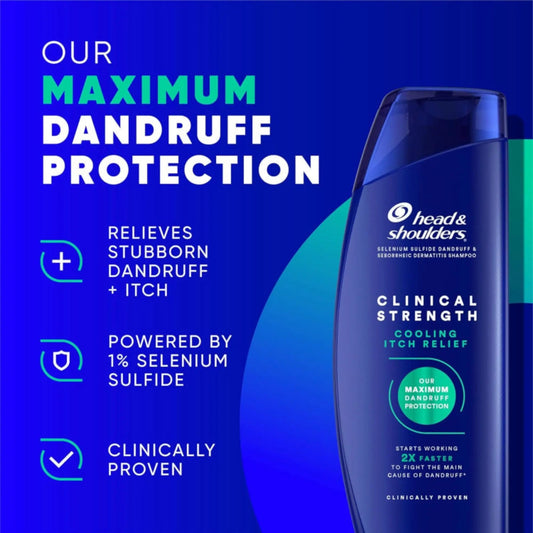 Head & Shoulders - Clinical Strength Dandruff Shampoo, Selenium Sulfide ,Dandruff Defense - 13.5 oz (400ml) - Antiaging Cosmetics