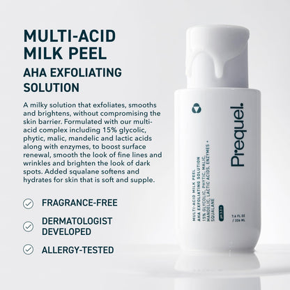 Hydrating Multi-Acid Milk Peel – Gentle Glycolic Face Exfoliator, 226ml - Antiaging Cosmetics