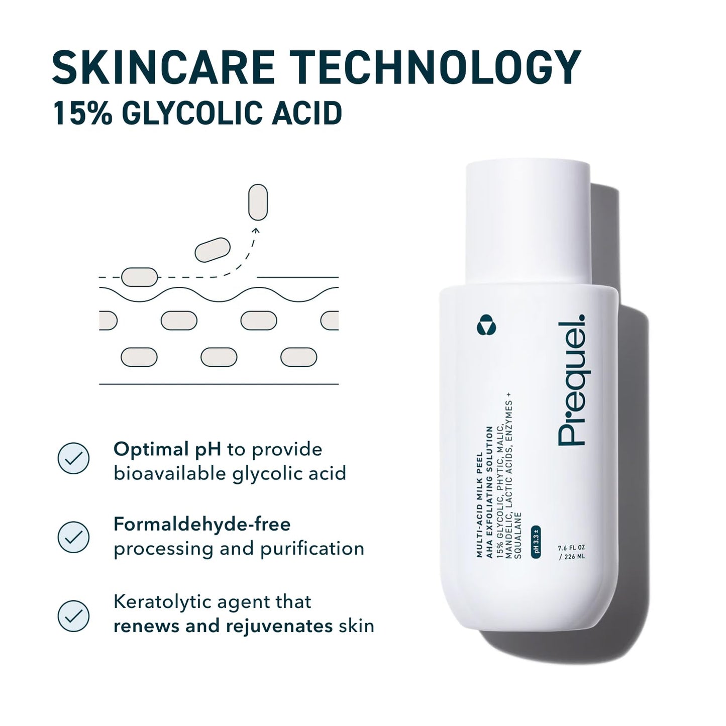 Hydrating Multi-Acid Milk Peel – Gentle Glycolic Face Exfoliator, 226ml - Antiaging Cosmetics