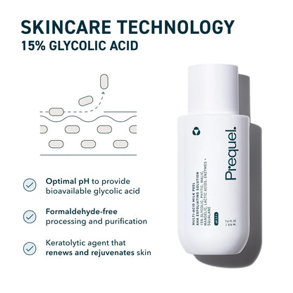 Hydrating Multi-Acid Milk Peel – Gentle Glycolic Face Exfoliator, 226ml - Antiaging Cosmetics