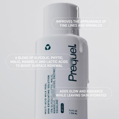 Hydrating Multi-Acid Milk Peel – Gentle Glycolic Face Exfoliator, 226ml - Antiaging Cosmetics
