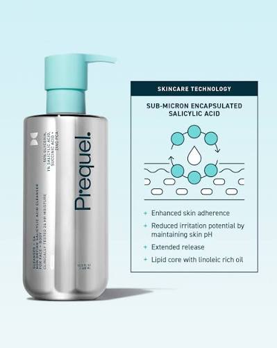 Prequel cleanser with salicylic, cleaser for face and body, non drying 400ml