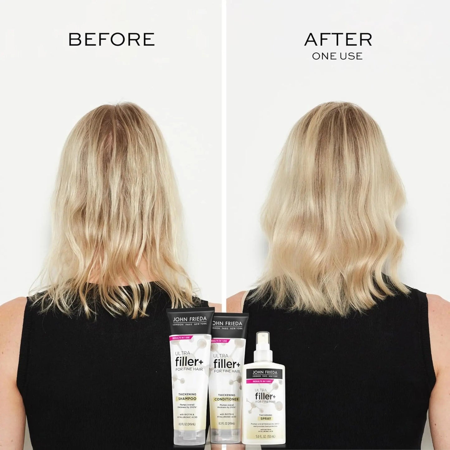 John Frieda shampoo - ULTRAfiller+ Thickening Shampoo for Fine Hair - 10 Oz (295ml) - Antiaging Cosmetics