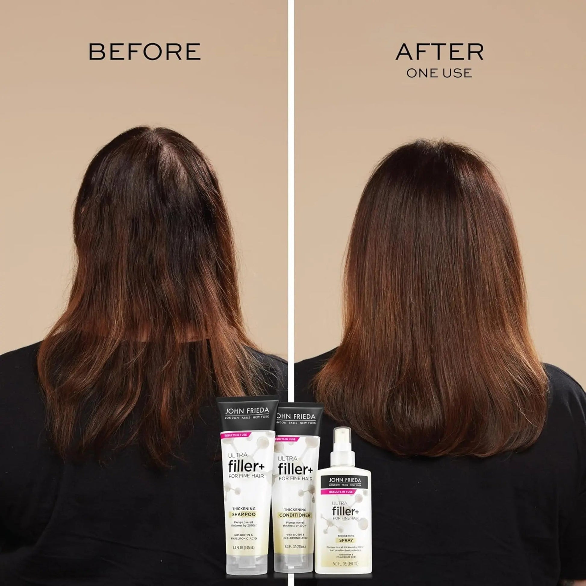 John Frieda shampoo - ULTRAfiller+ Thickening Shampoo for Fine Hair - 10 Oz (295ml) - Antiaging Cosmetics