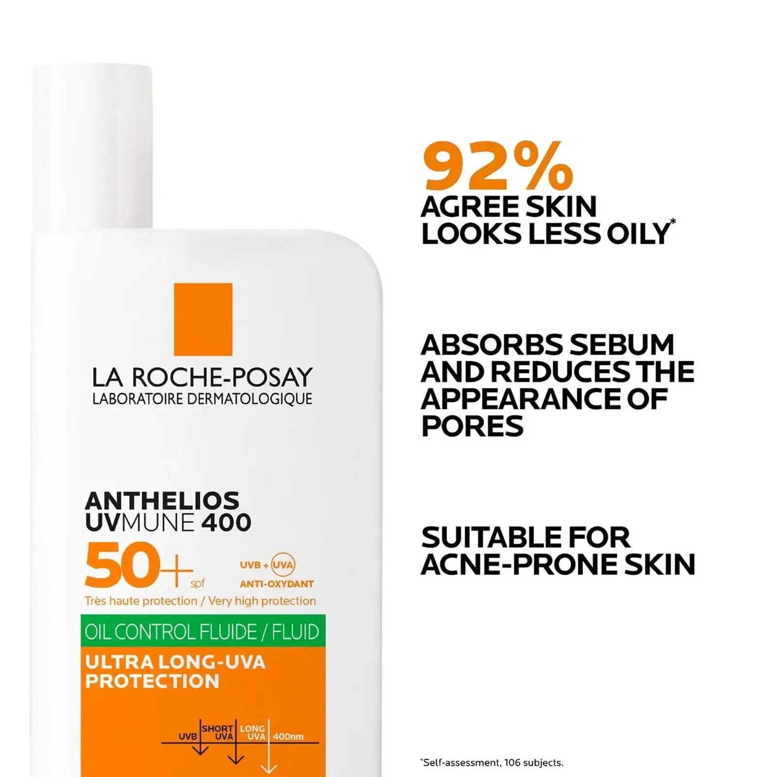 La Roche-Posay Anthelios UVMune 400 Oil Control Sunscreen SPF50+ European 50ml USA - Antiaging Cosmetics