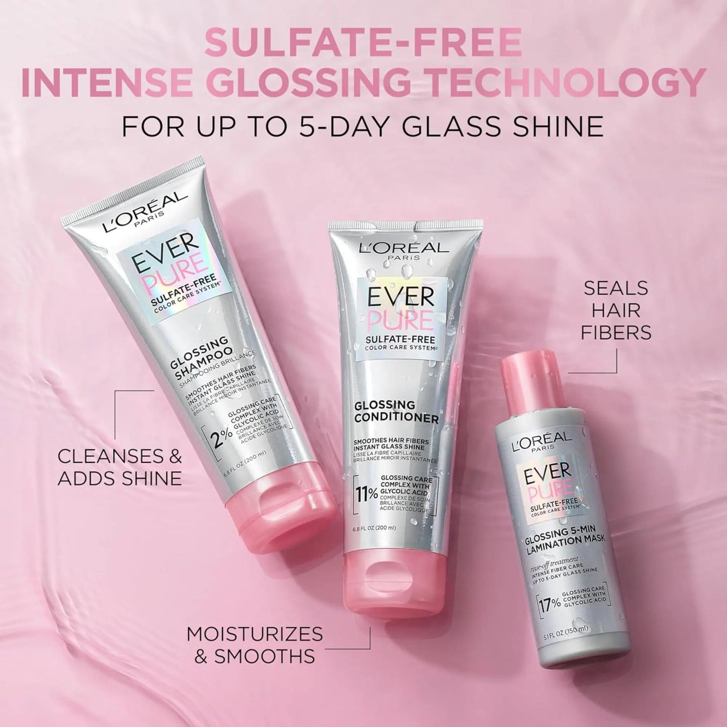 L'Oreal Paris - EverPure Glossing Mirror Shine Mask - 5.1 fl oz(150ml) - Antiaging Cosmetics