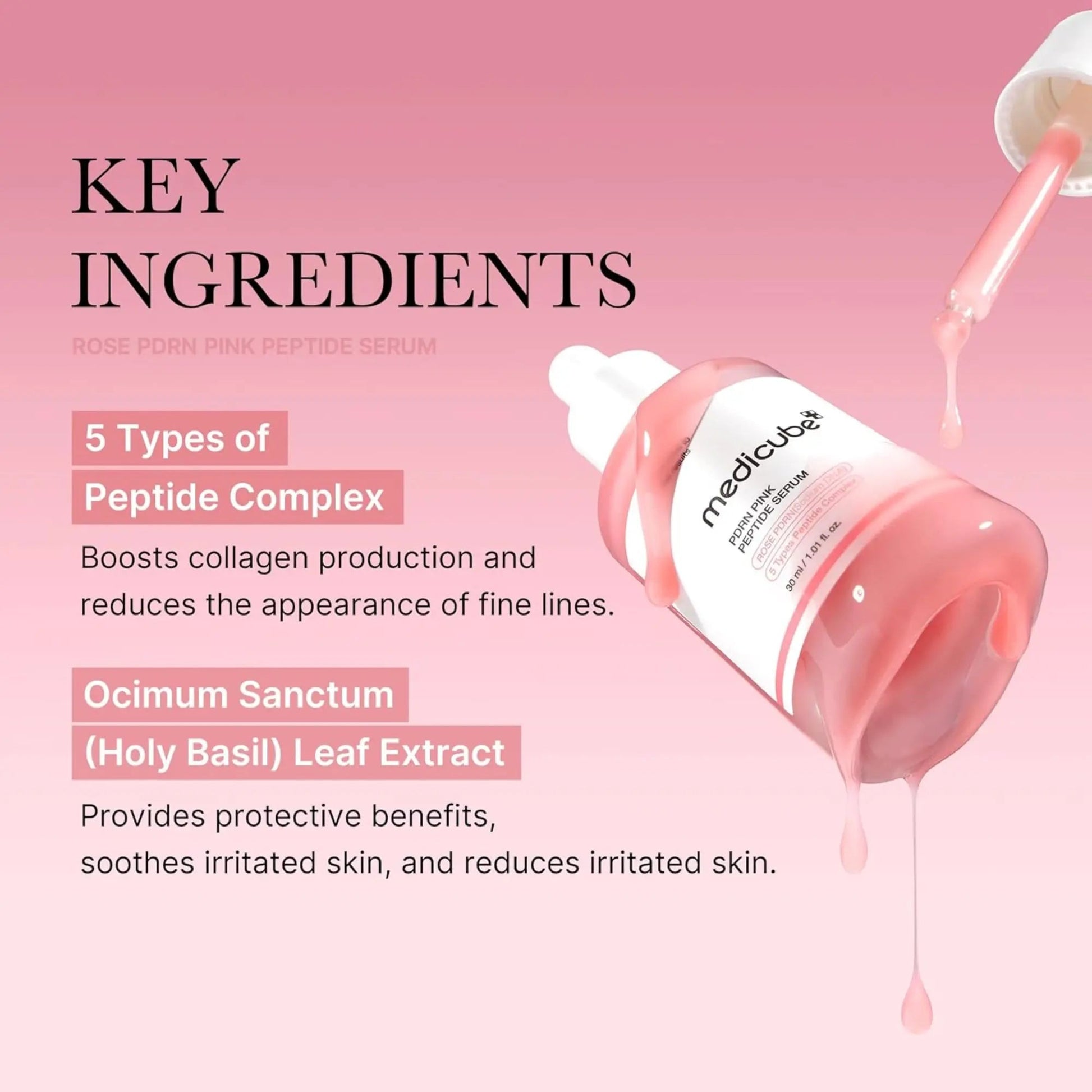 Medicube - PDRN Pink Peptide Serum - 30gr - Antiaging Cosmetics